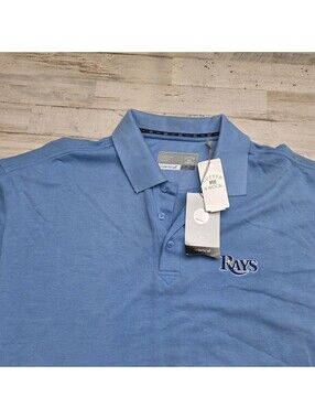New - TAMPA BAY RAYS Polo Golf Shirt Cutter &Buck Size 2XL CB Drytec NWT Blue